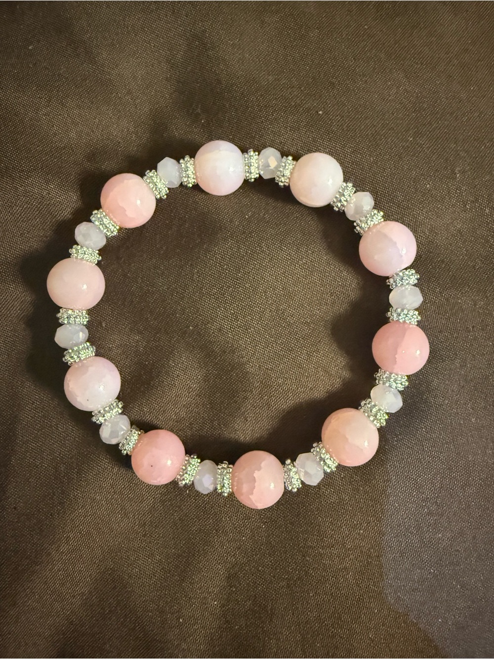 Pink Beaded Stretch Bracelet - Brand